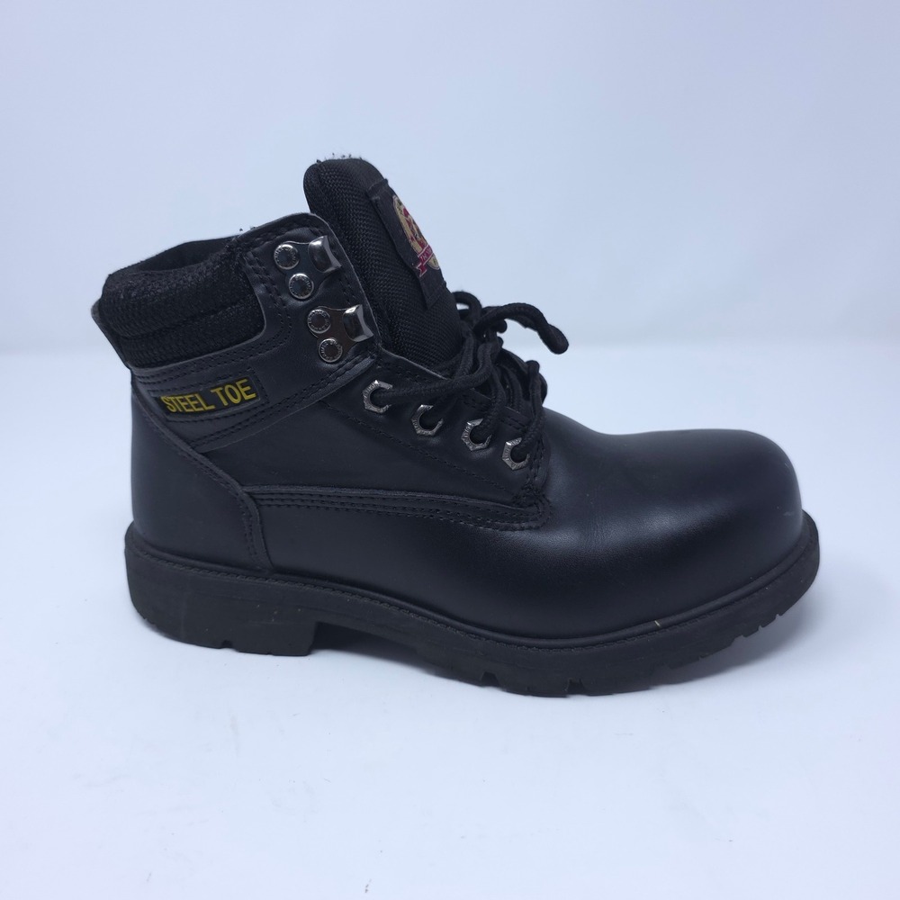 Brahma Mens Steel Toe Work Boots Black Leather MNBR46DP003 Size 6.5W